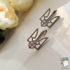 Сережки Герб України з фіанітом. Тризуб. Родоване покриття сріблом Xuping 
